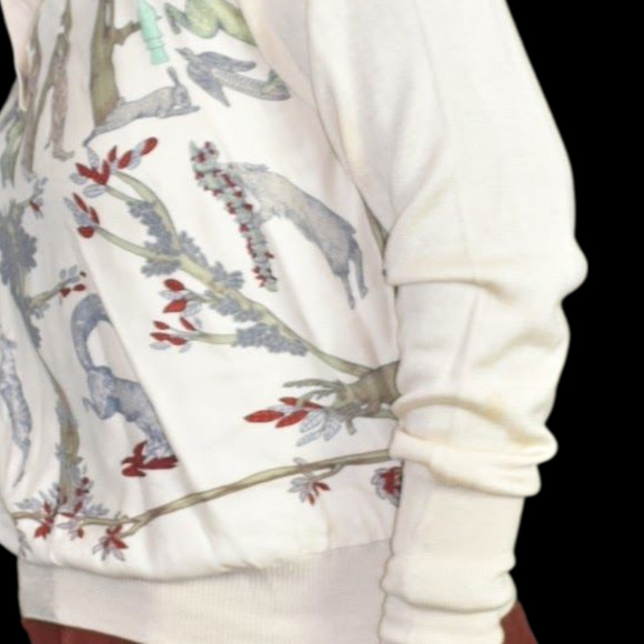 Vintage Hermes Alphabet Polo Top Beige Print Silk Scarf Knit Annie Faivre Small - Picture 6 of 16